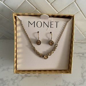 Monet Topaz Necklace & Earring Set